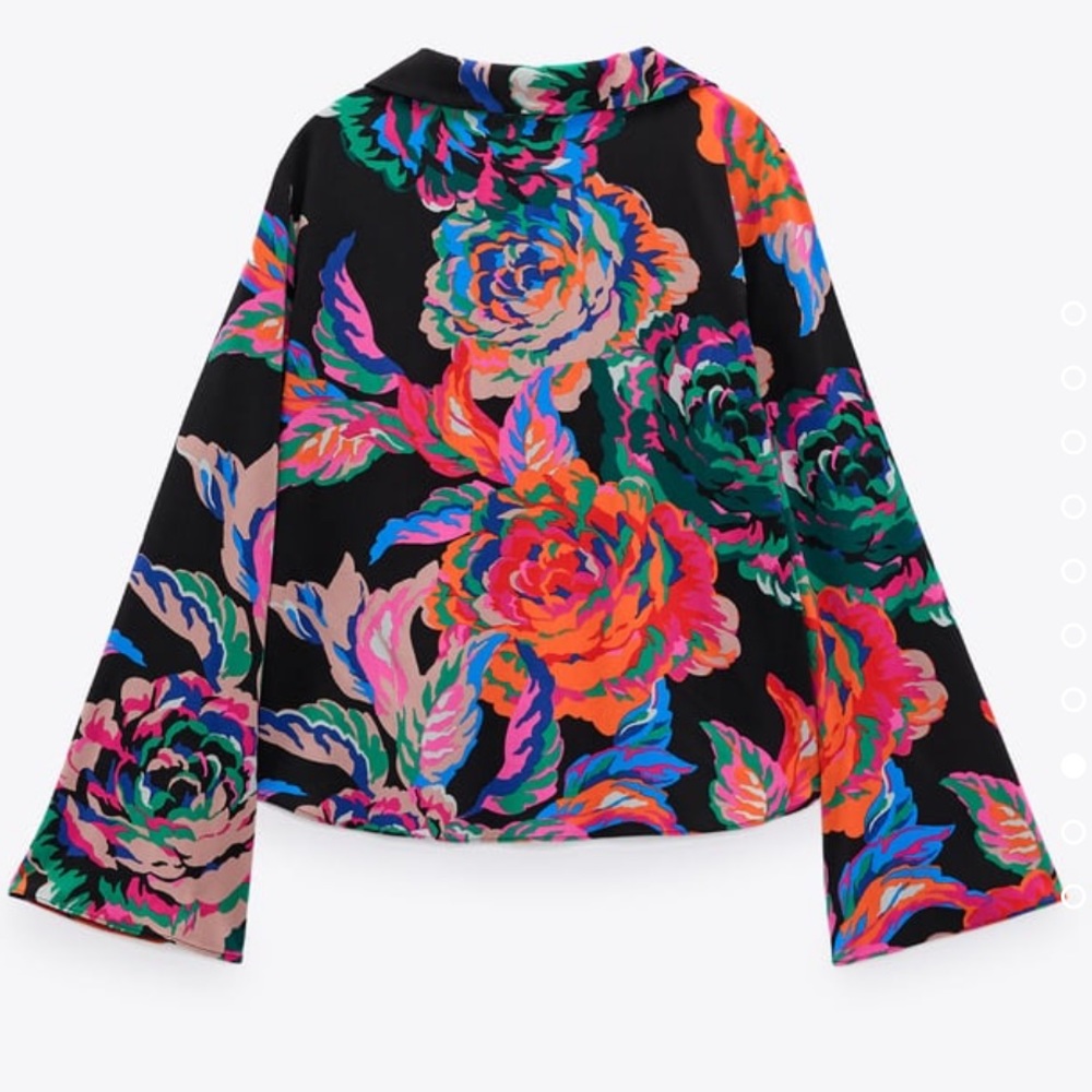 Zara flowy tropical floral  printed shirt - Picture 11 of 12